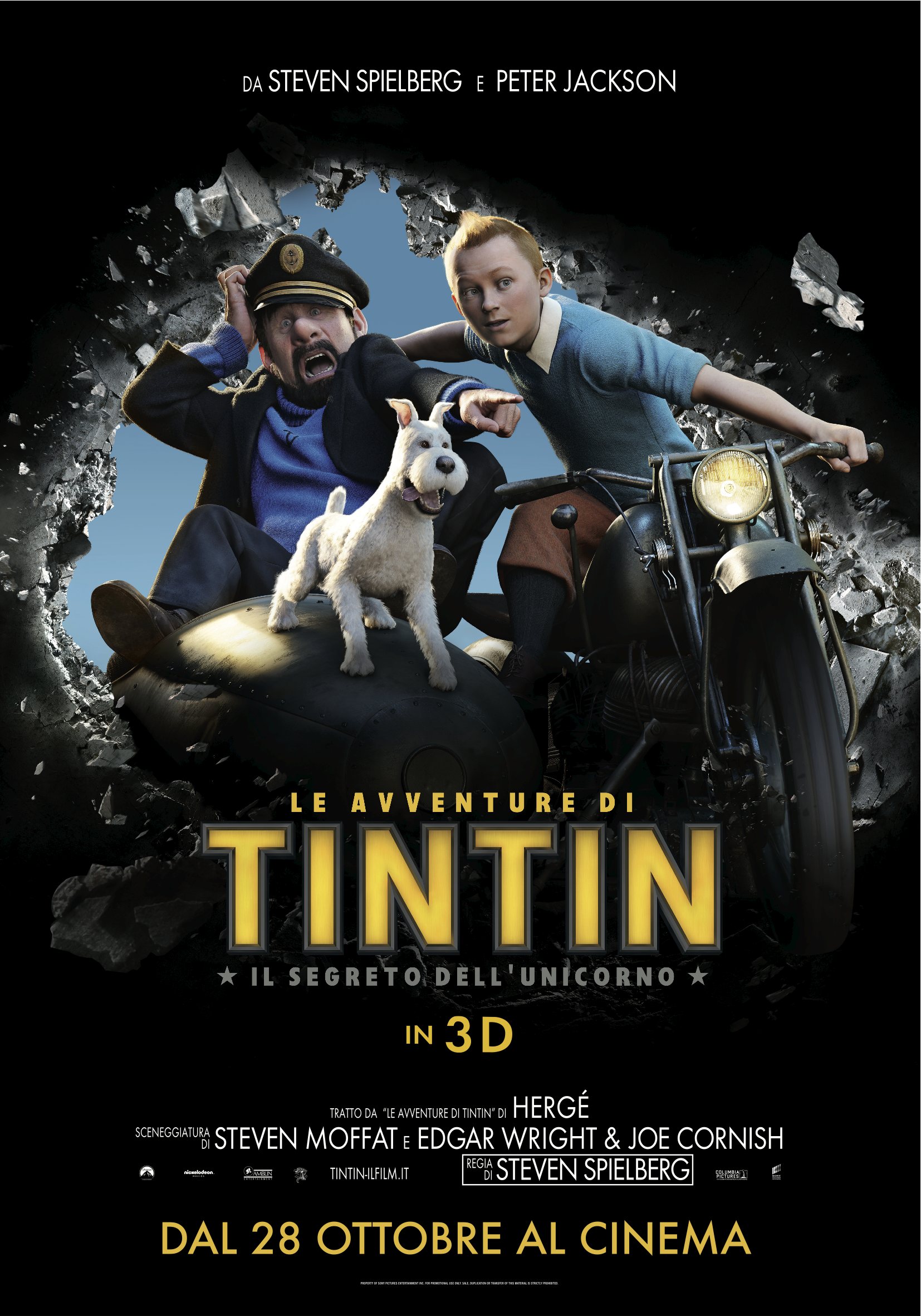 Locandina “Le avventure di Tintin – Il segreto dell’Unicorno